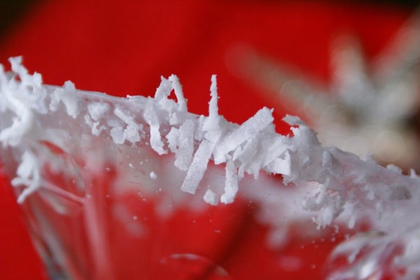 santa hat cocktail rim garnish