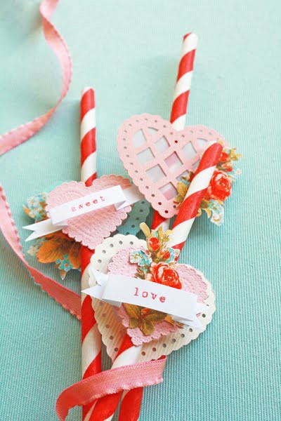 pretty valentine straws