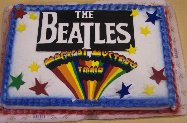 beatles magical mystery tour cake