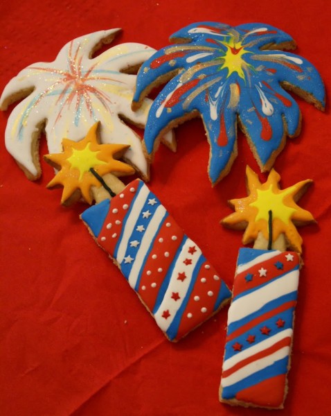 fireworks decorated cookies