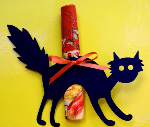 halloween cat napkin holder