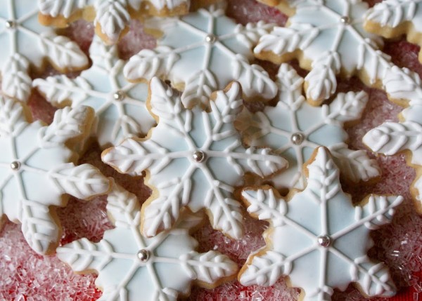 Decorated snowflake cookies Christmas cookies