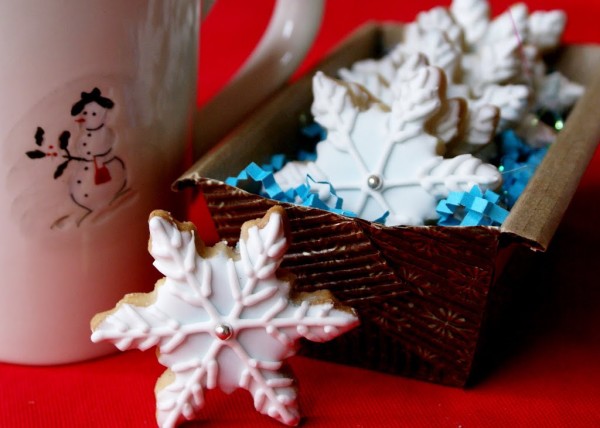 Decorated snowflake cookies Christmas cookies