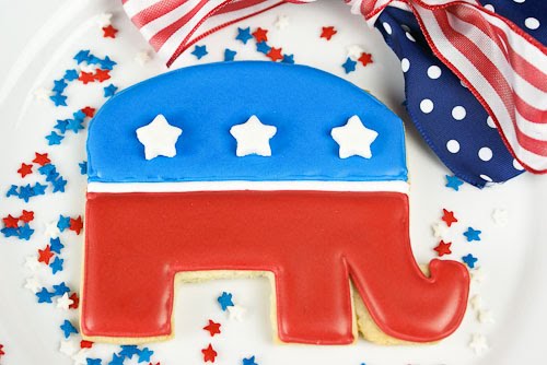 Republican Elephant Decorated Cookies