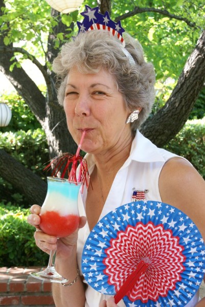 4th of july party with red white blue cocktails