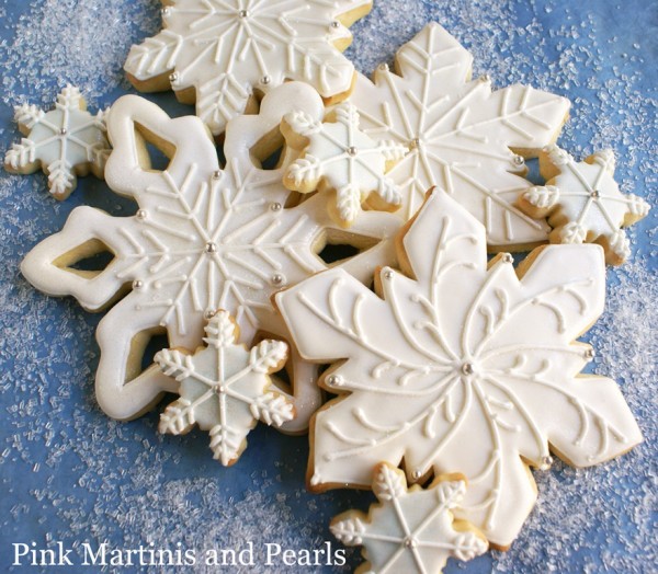 Decorated snowflake cookies Christmas cookies