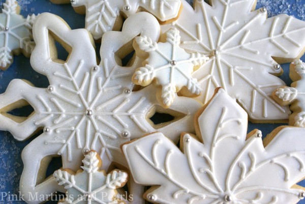 decorated snowflake cookies