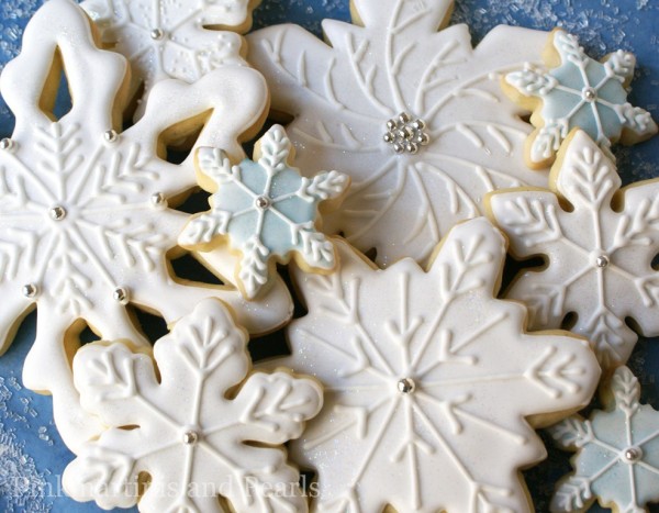 Decorated snowflake cookies Christmas cookies