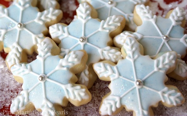 decorated snowflake cookies        