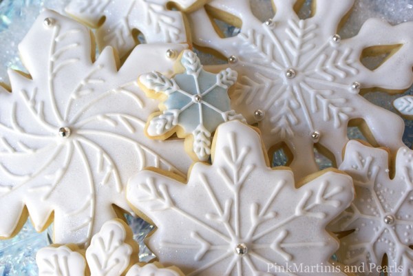 Decorated snowflake cookies Christmas cookies