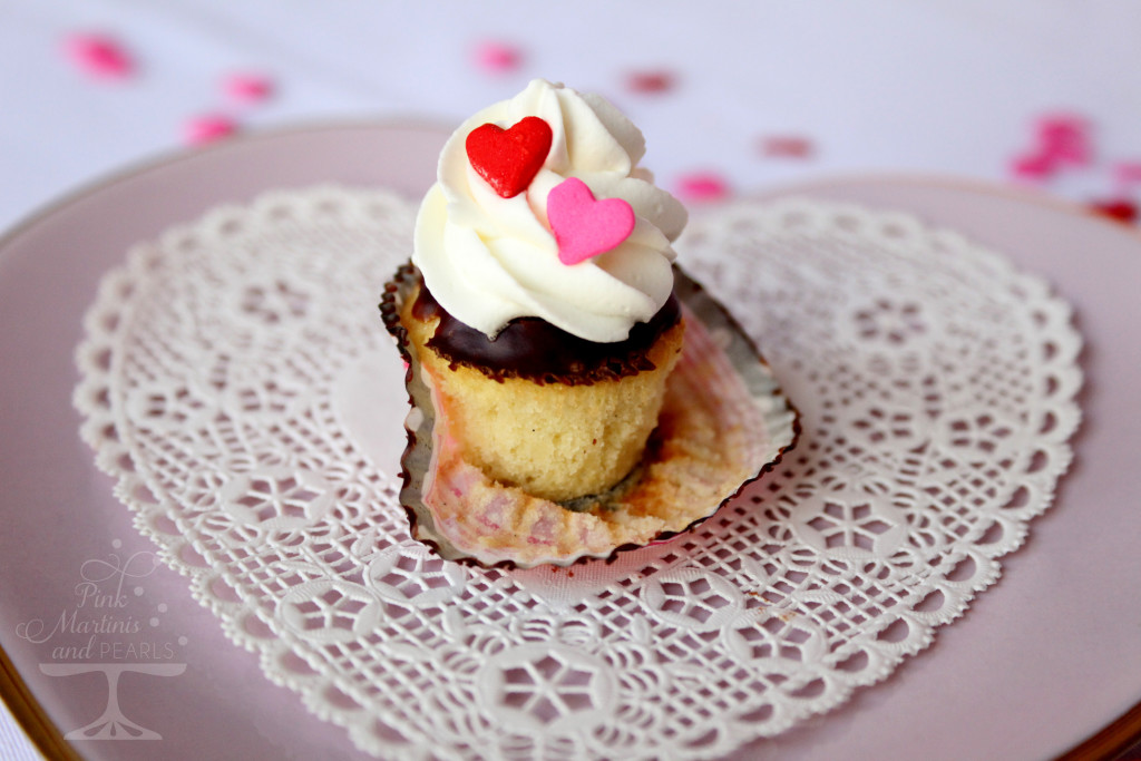 mini boston cream cupcake open wrapper