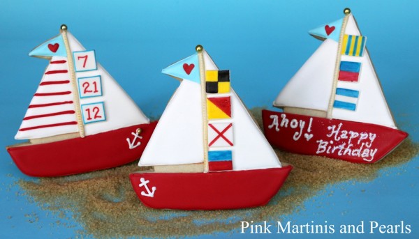 sail boat cookies