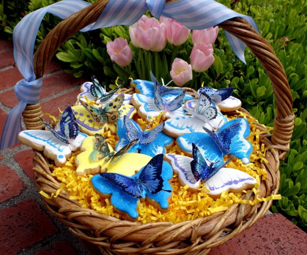 Decorated butterfly cookies