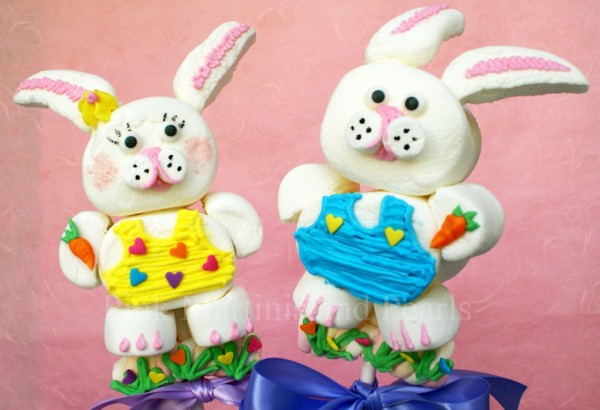 Marshmallow bunny pops                  