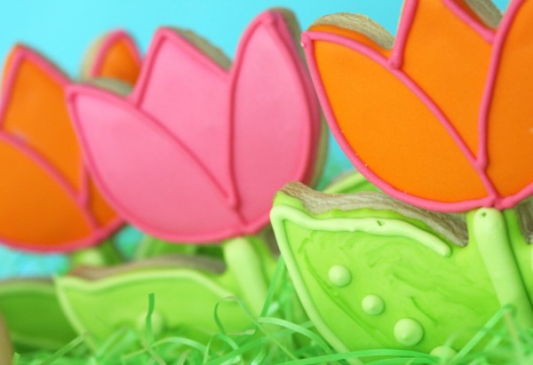 spring flower cookies