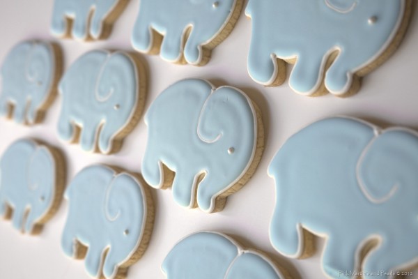 Baby Elephant Baby Shower Cookies