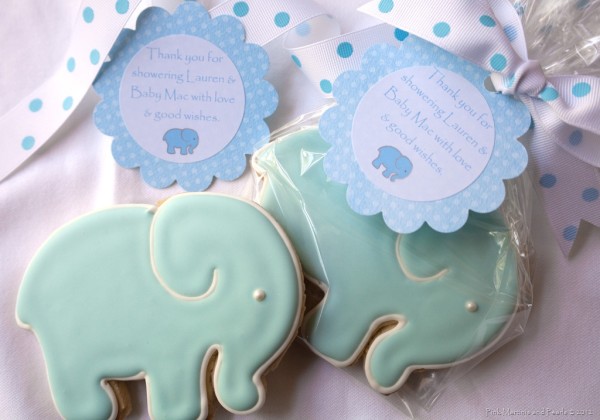 Baby Elephant Baby Shower Cookies