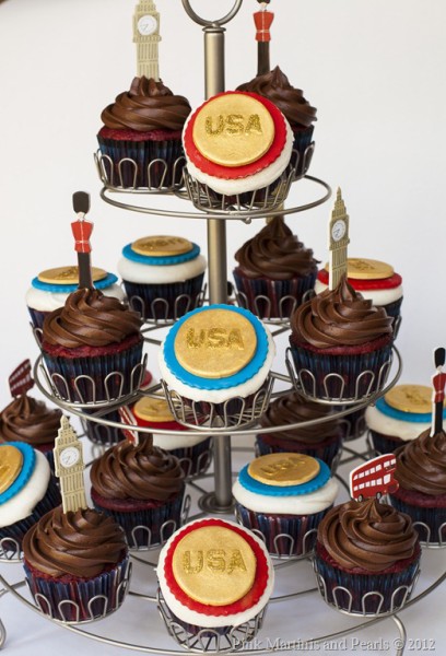 Olympic Gold Medal Cupcakes