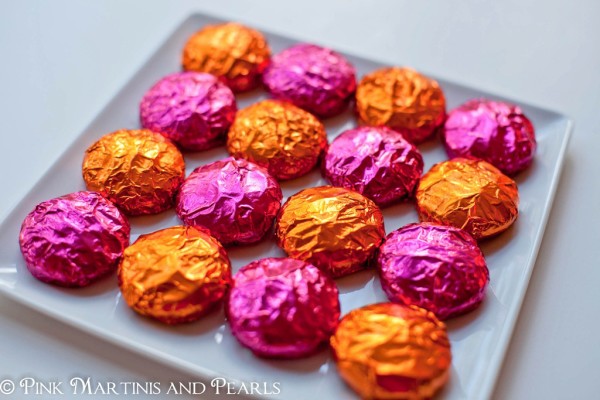 Foil Wrapped Peppermint Patties- Pink and Orange Party