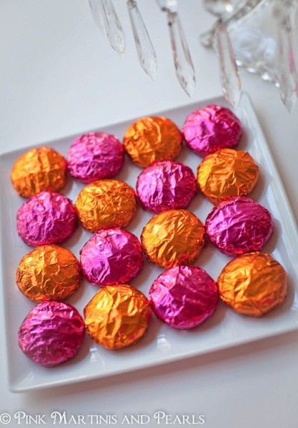 Pink and Orange Foil Wrapped Peppermint Patties