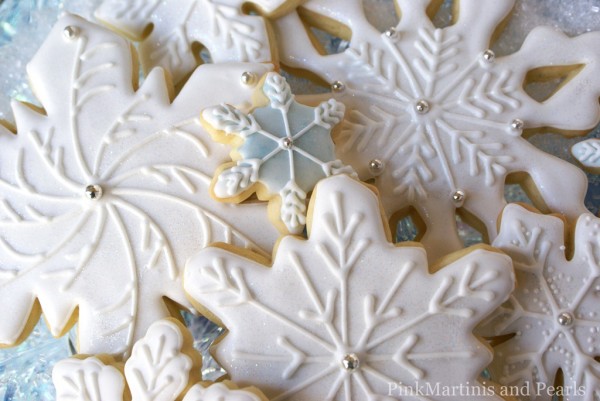 decorated snowflake cookies                