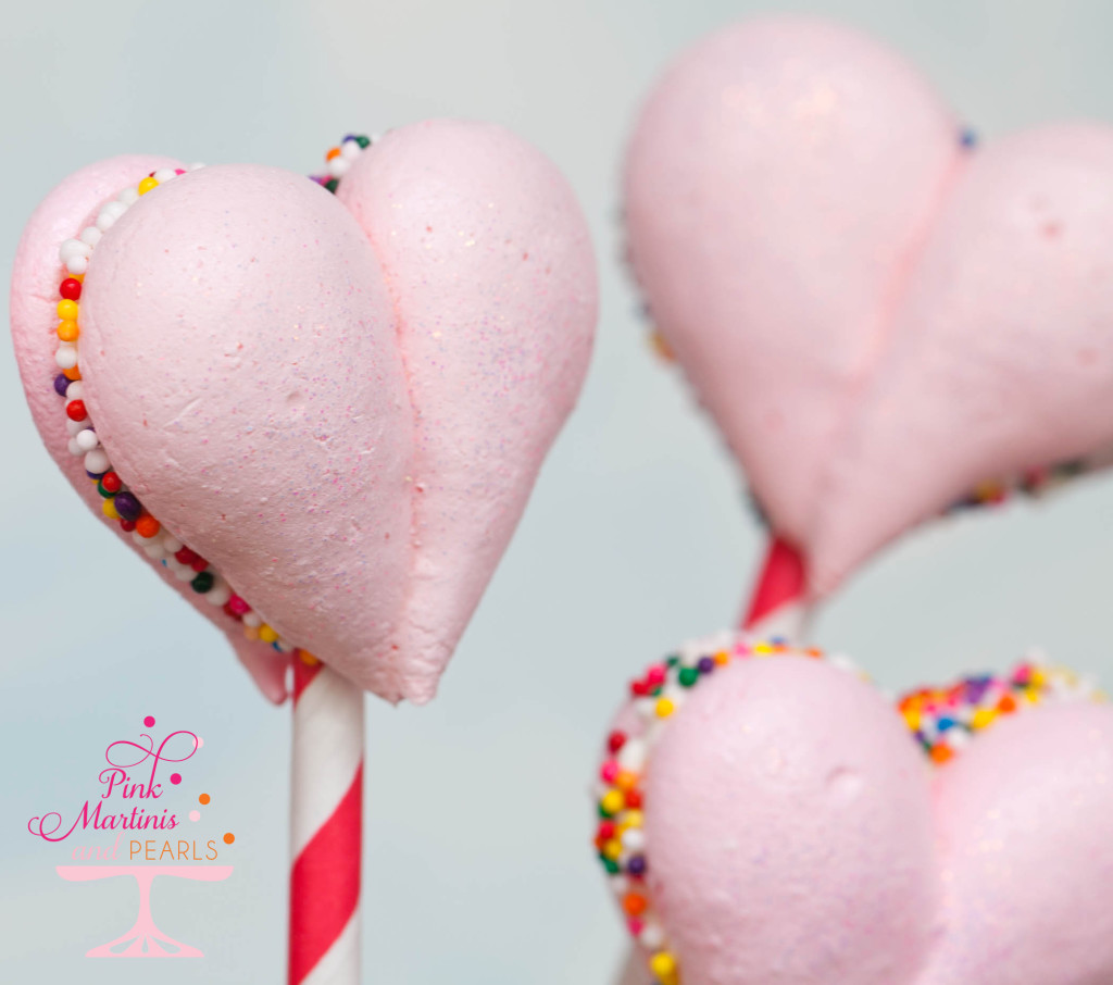 Meringue Heart Pops