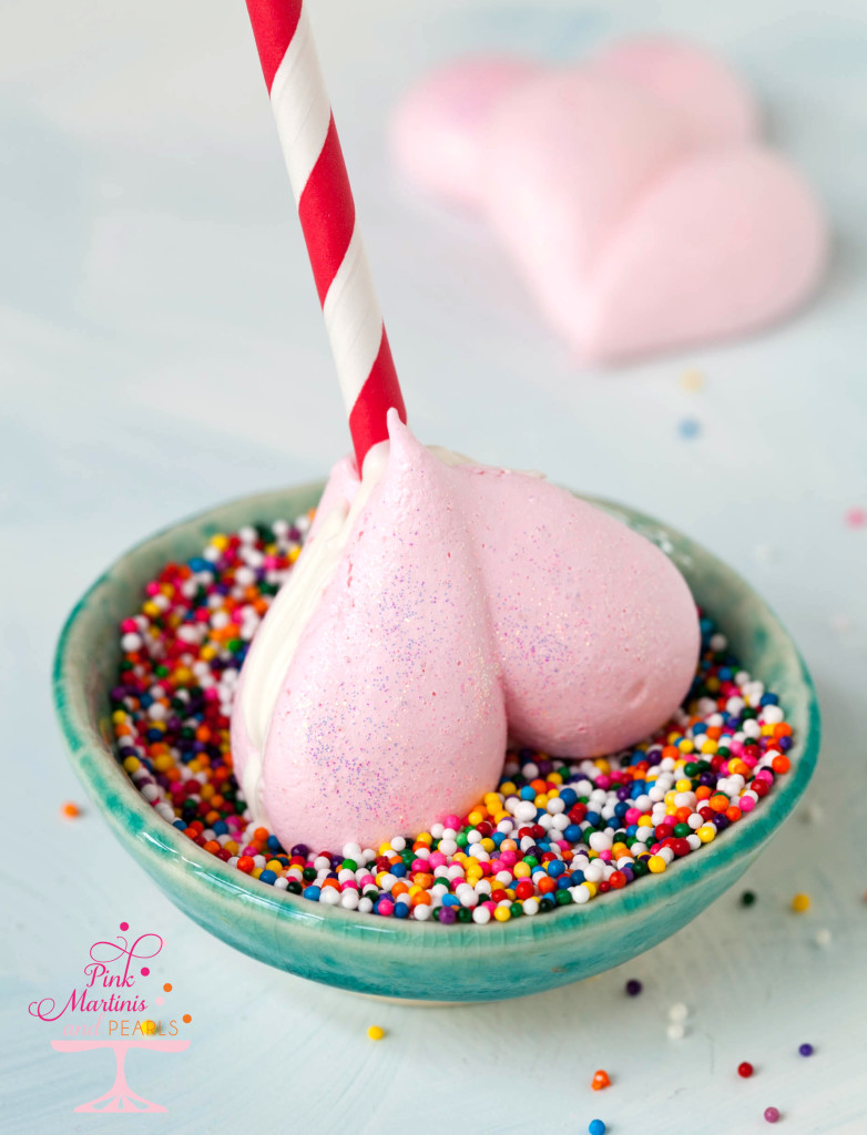 Meringue Heart Pops Sprinkles