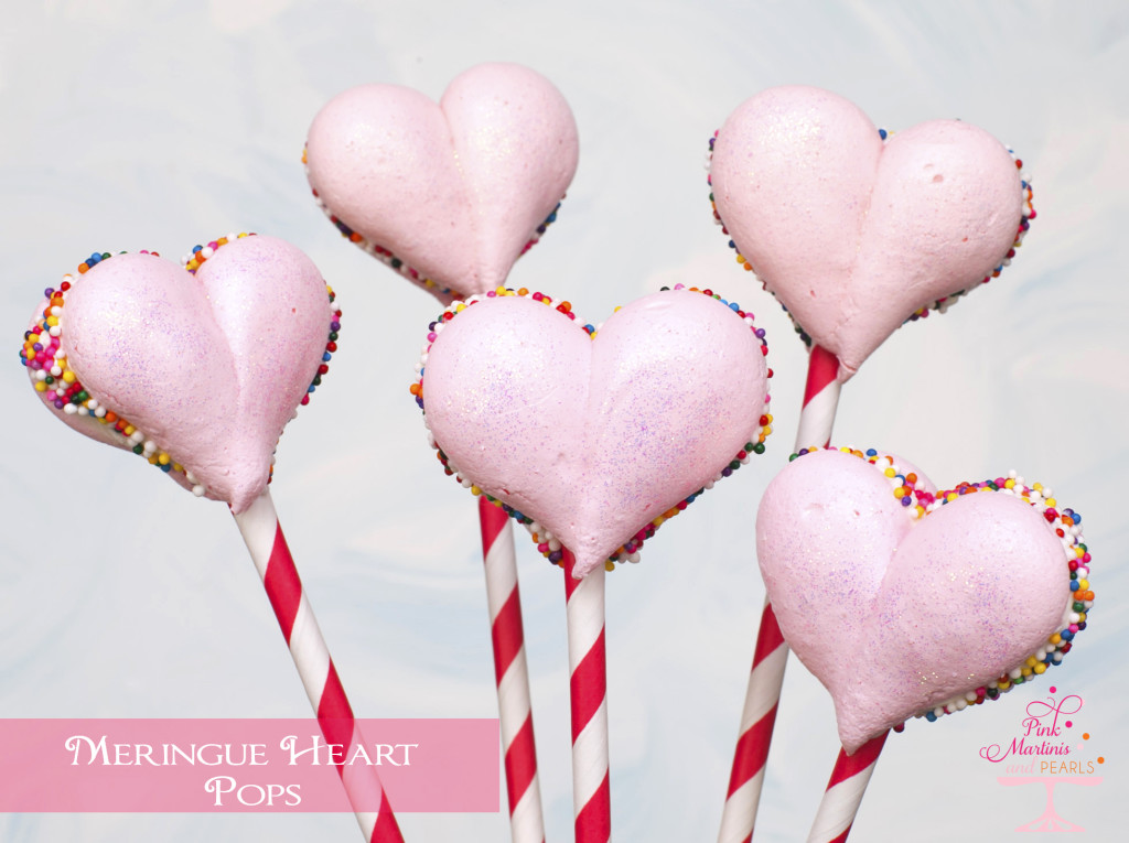 Meringue Cookie Heart Pops