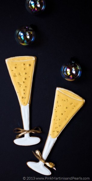 champagne glass cookies party favors