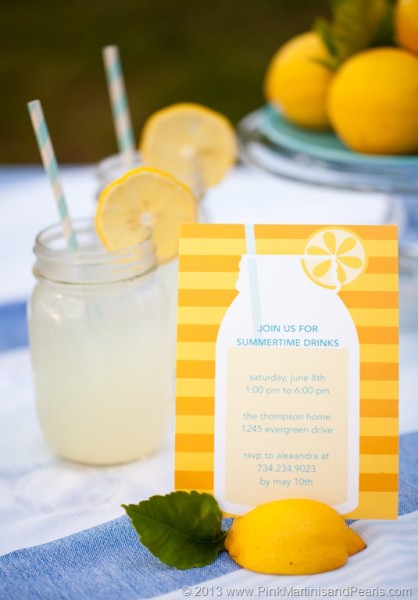 Lemonade Love Invitation tiny prints