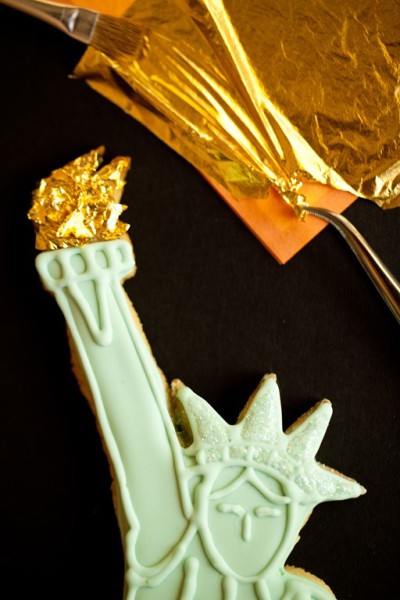 Statue of Liberty Cookies Gold Leaf Torch