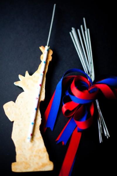 Decorated Statue of Liberty Cookies with sparklers