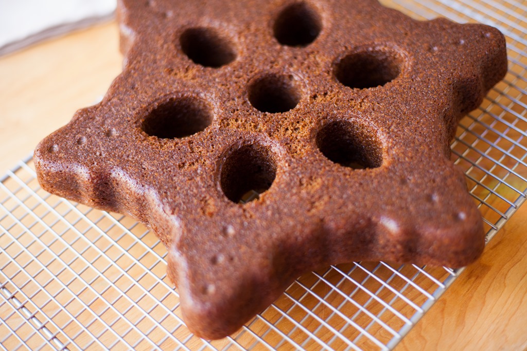 Snowflake Gingerbread Cake with a Cocoa Trimming Kit