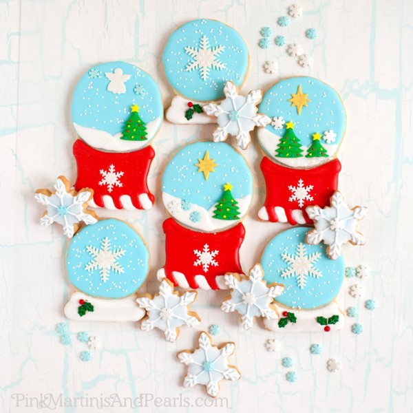 decorated shakable snowglobe cookies 