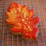 decorated fall leaf cookies
