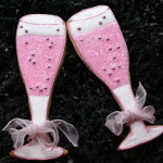 Invited To The Party with Decorated Champagne Glass Cookies