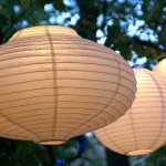 paper lanterns in the trees