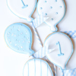 Baby Blue and White Balloon Cookies with a Washi Tape DIY –Part Deux