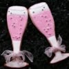 Pink Champagne Glass Decorated Cookies